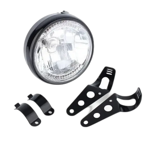 7" LED фар за мотор с черен монтаж