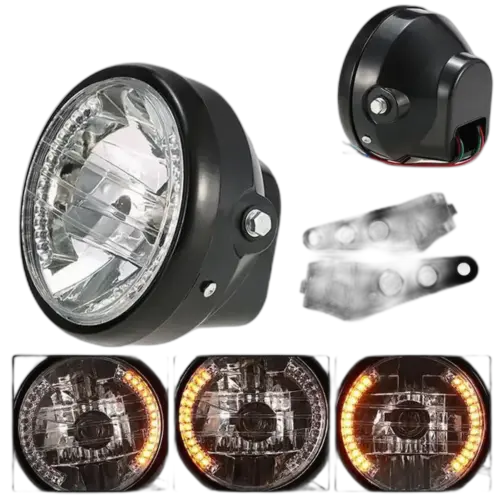 Универсален 6-инчов мото фар H4 LED - черен