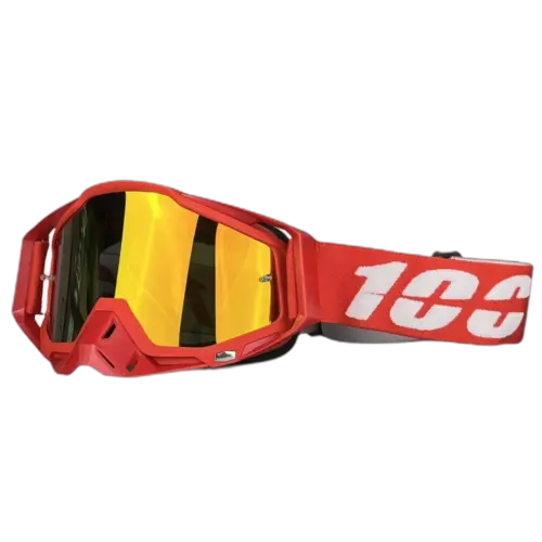 100% Racecraft 2 – Мотокрос очила, Червен (Златна огледална плака)